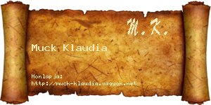 Muck Klaudia névjegykártya